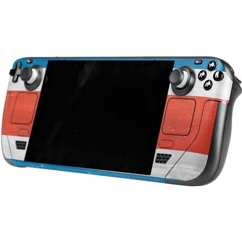 Costa Rican Flag Distressed Steam Deck Handheld Gaming Computer OLED Skin